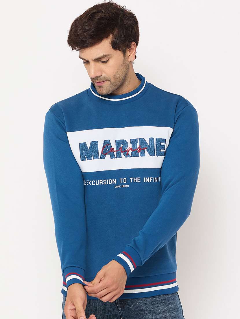 men long sleeves color block sweatshirt