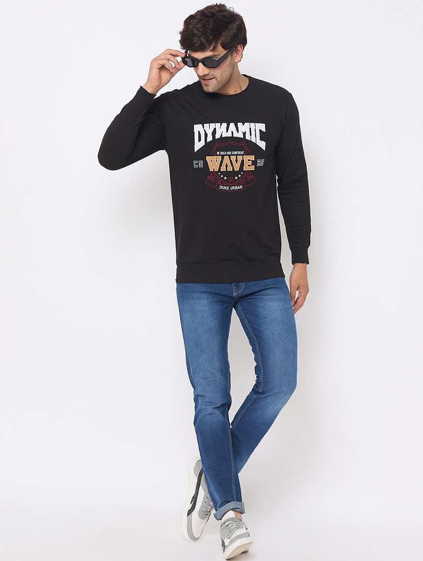 men long sleeves front print sweatshirt - 21686429 - Standard Image - 3
