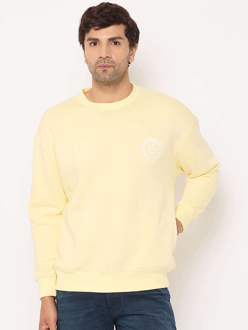 men long sleeves front & back print sweatshirt