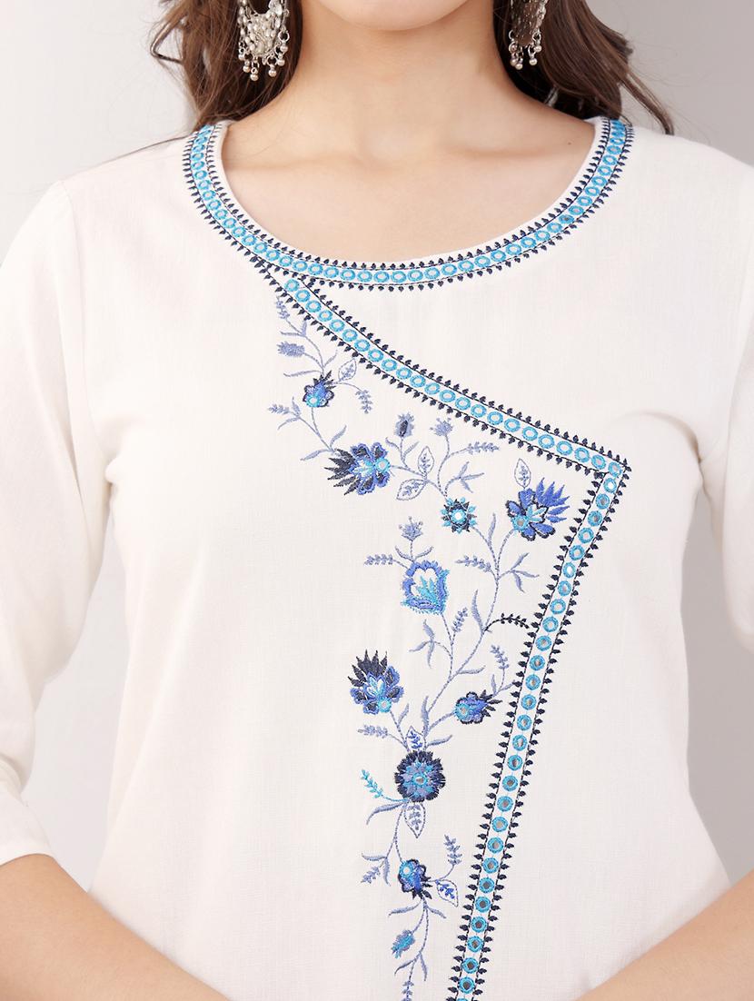 women three quarter sleeve straight kurta - 21686449 - Standard Image - 5