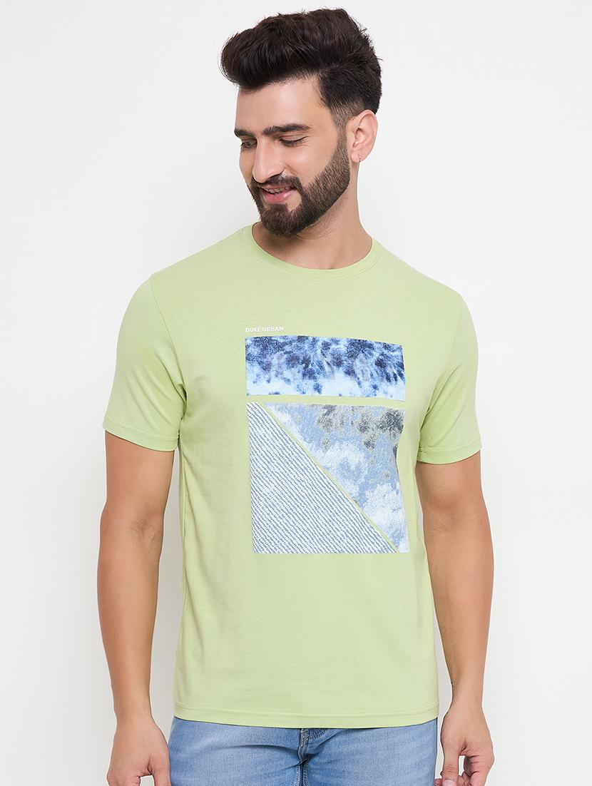 men round neck front print t-shirt - 21686498 -  Zoom Image - 0