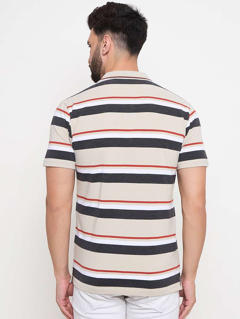 men short sleeves striped polo t-shirt - 21686504 -  Standard Image - 3
