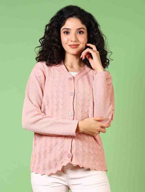 women long sleeves self design cardigan - 21686547 -  Standard Image - 0