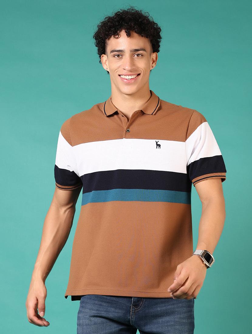 men color blocked short sleeves polo t-shirt - 21686574 - Zoom Image - 0