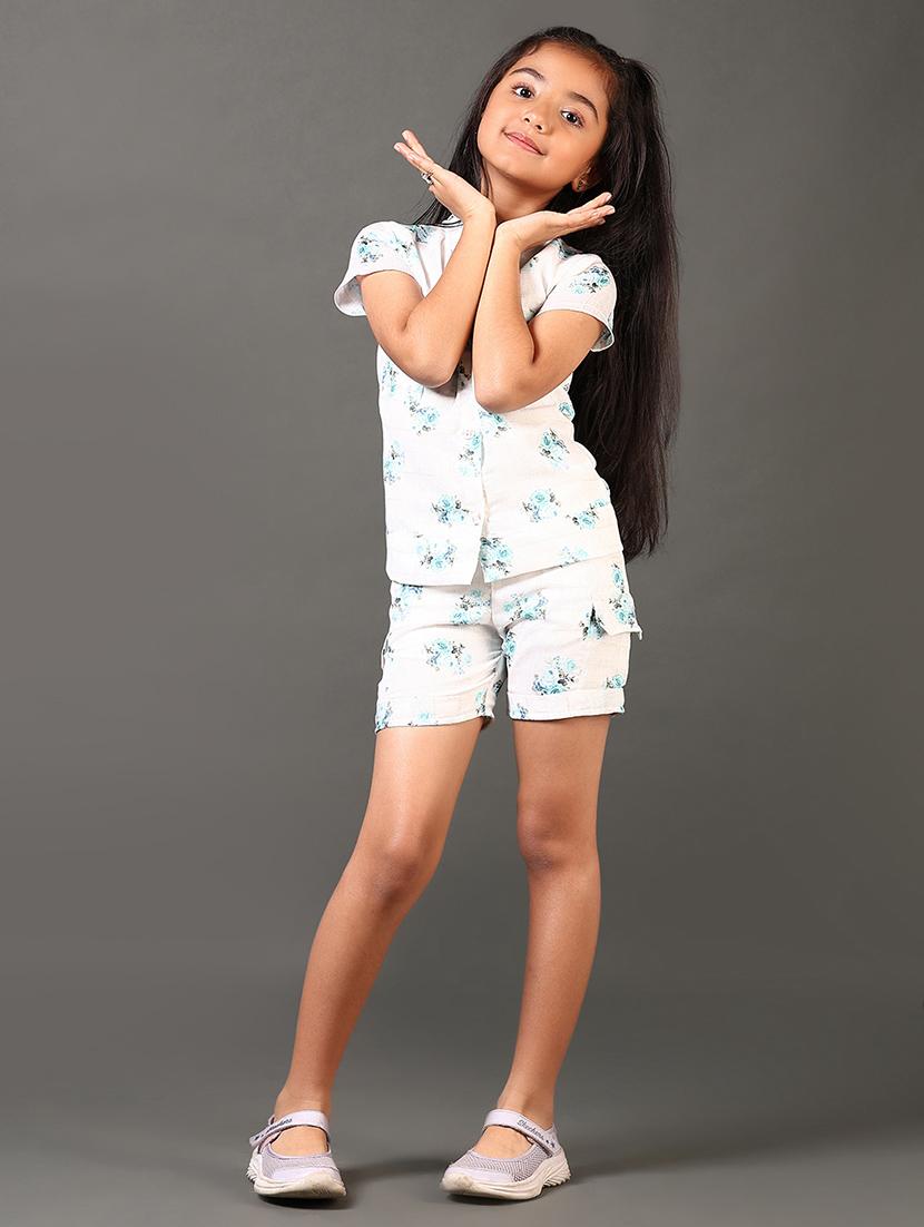 girls floral print shorts set - 21686599 - Zoom Image - 0