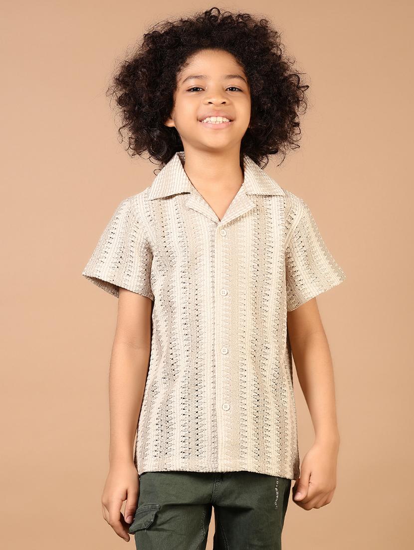 boys self designed cuban collared shirt - 21686603 -  Zoom Image - 0