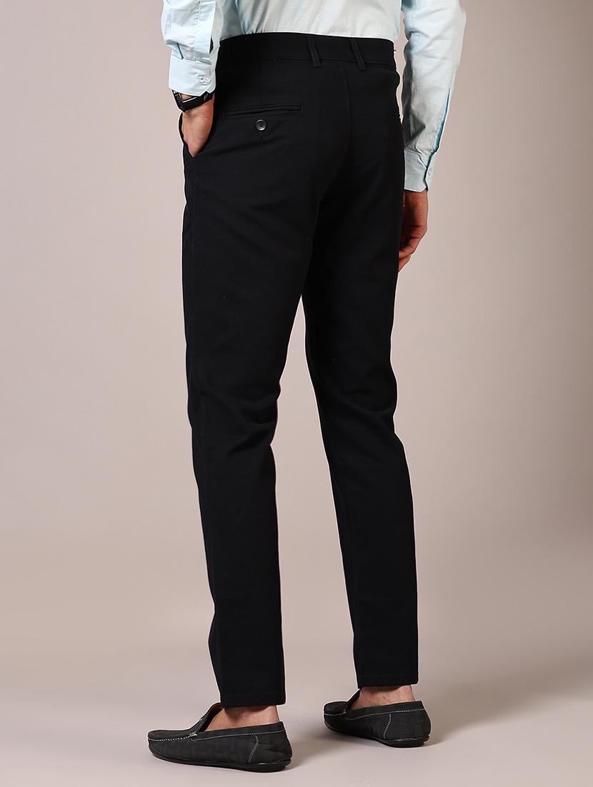 men solid mid rise chinos trouser - 21686692 - Standard Image - 3