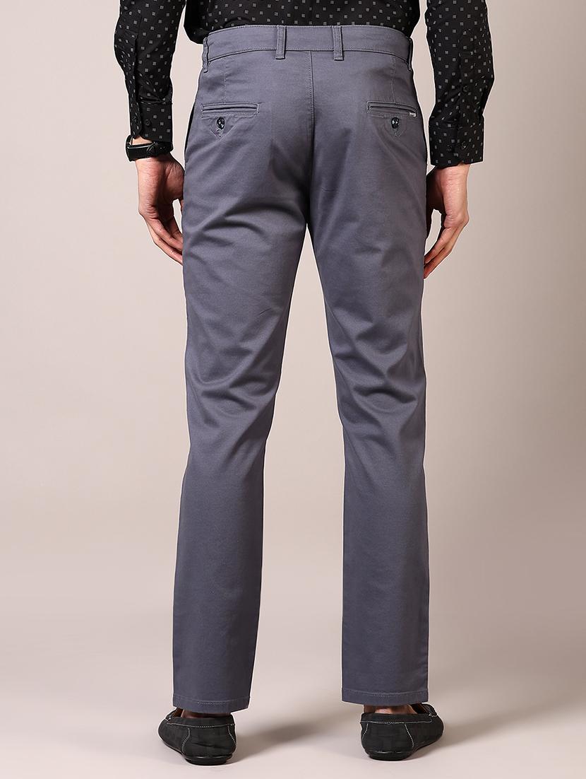 men solid mid rise chinos trouser - 21686694 - Standard Image - 3