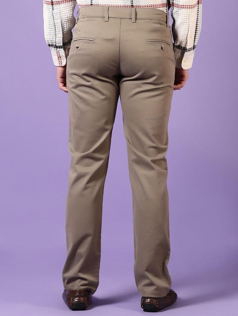 men solid mid rise chinos trouser - 21686695 - Standard Image - 3