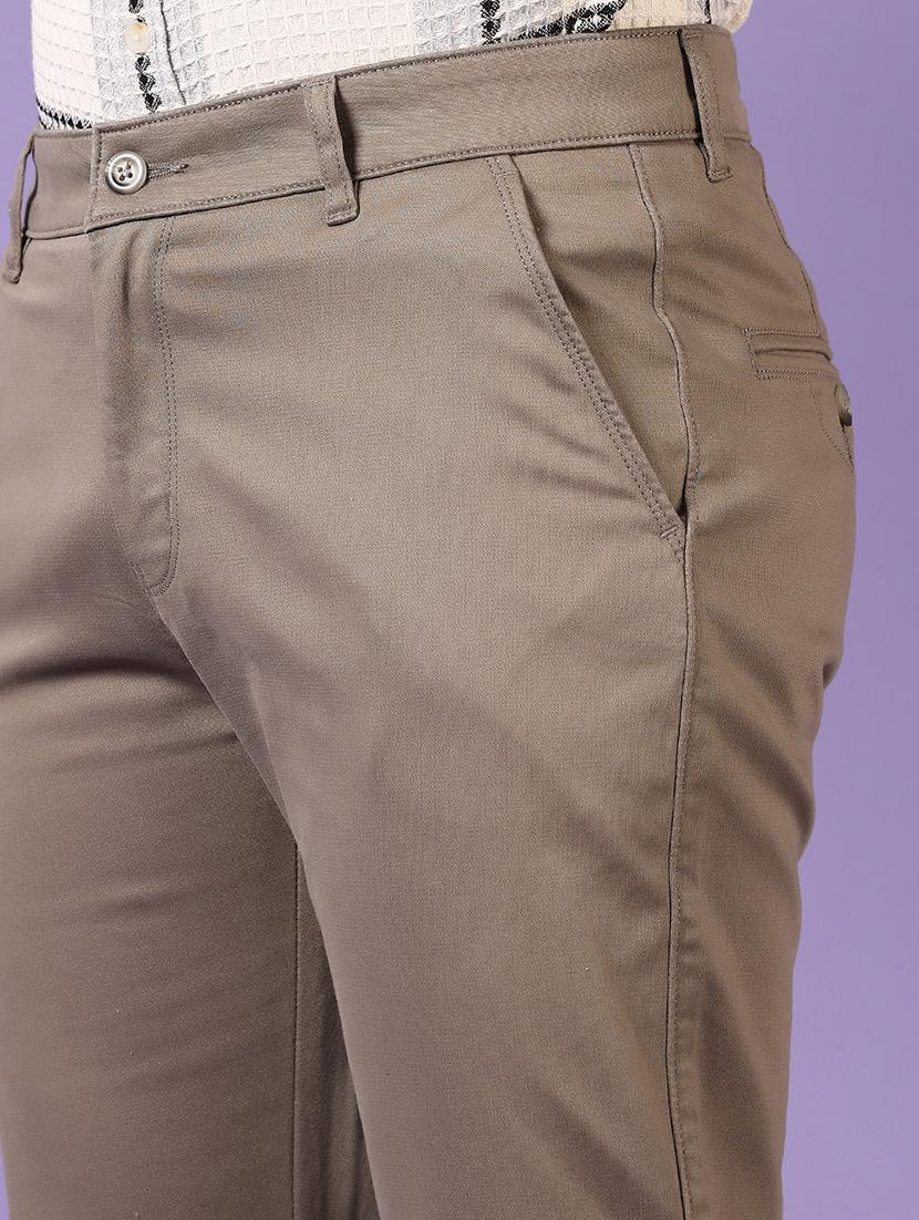 men solid mid rise chinos trouser - 21686695 - Standard Image - 5