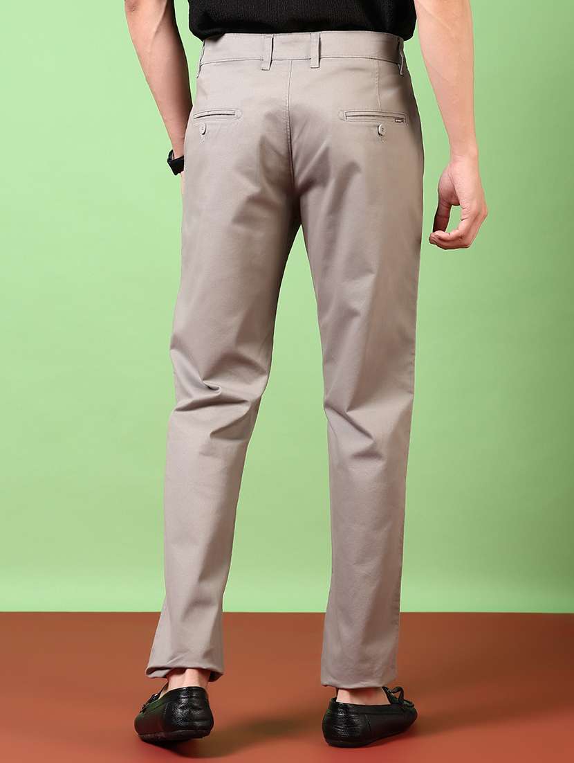 men solid mid rise chinos trouser - 21686696 -  Standard Image - 3