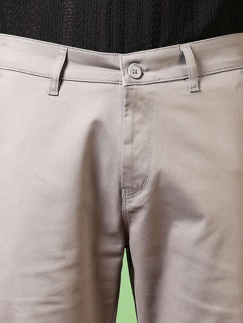 men solid mid rise chinos trouser - 21686696 -  Standard Image - 5