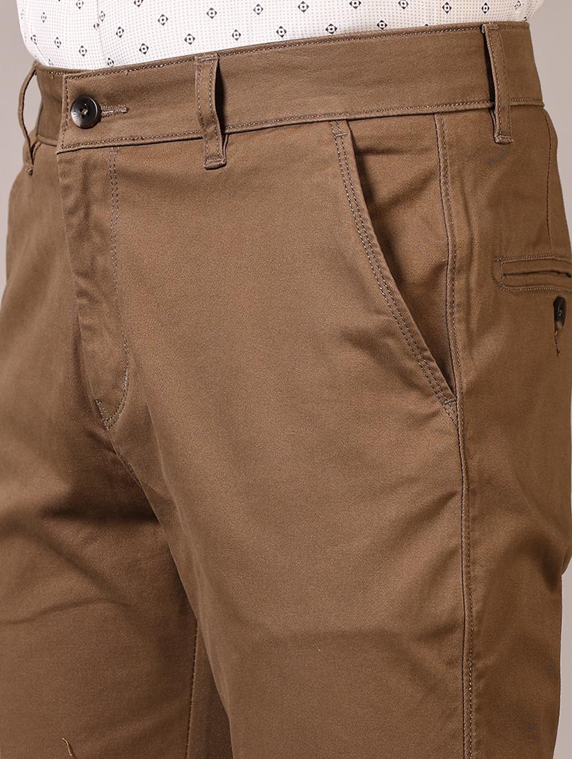men solid mid rise chinos trouser - 21686698 - Standard Image - 5