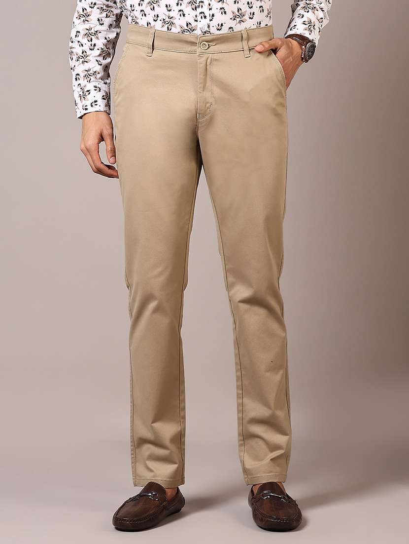 men solid mid rise chinos trouser - 21686699 - Zoom Image - 0