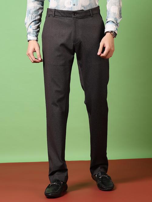 men solid mid rise chinos trouser - 21686709 - Standard Image - 0