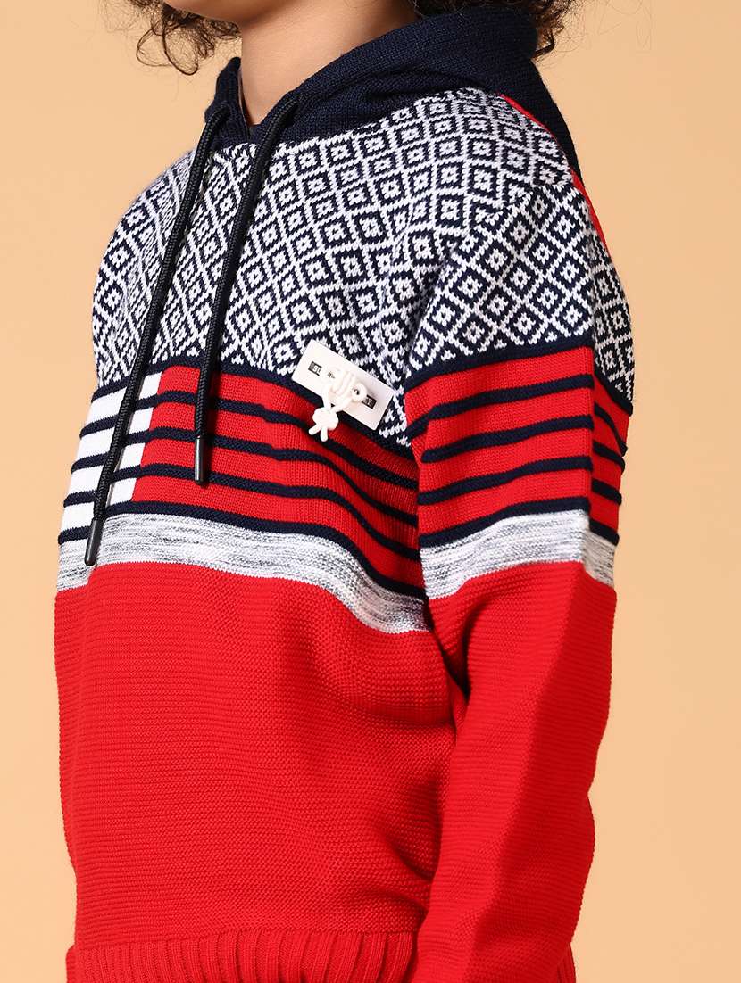 women color blocked long sleeve hooded sweater - 21686732 -  Standard Image - 3