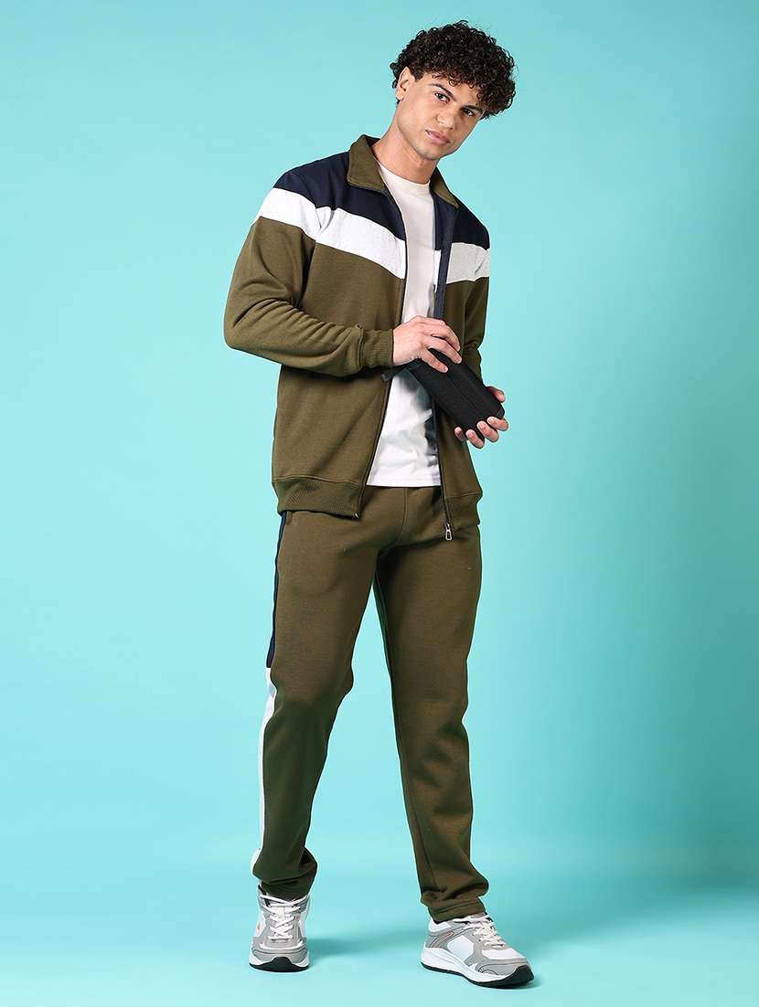 men color block track pant full length track suit - 21686750 -  Standard Image - 5