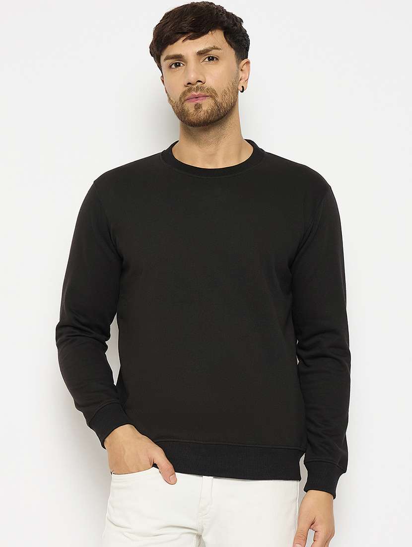 men long sleeves plain sweatshirt - 21686774 -  Zoom Image - 0