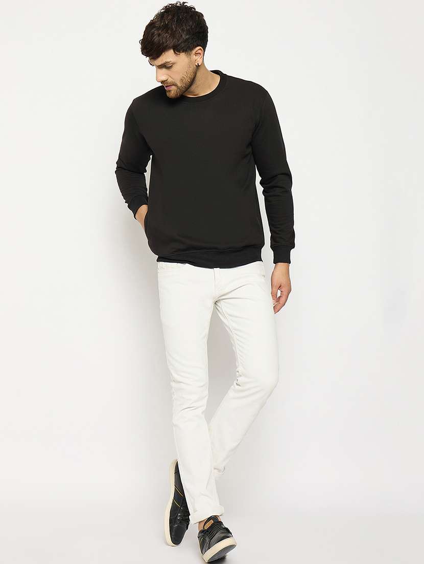 men long sleeves plain sweatshirt - 21686774 - Standard Image - 3
