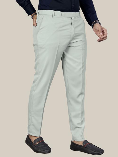 men solid flat front formal trouser - 21686841 - Standard Image - 0