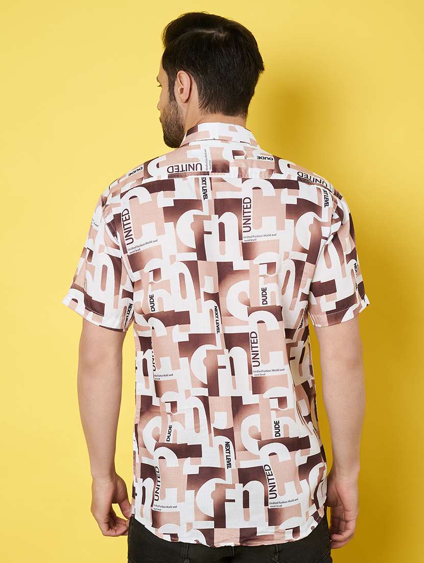 men short sleeves printed casual shirt - 21687057 -  Standard Image - 3