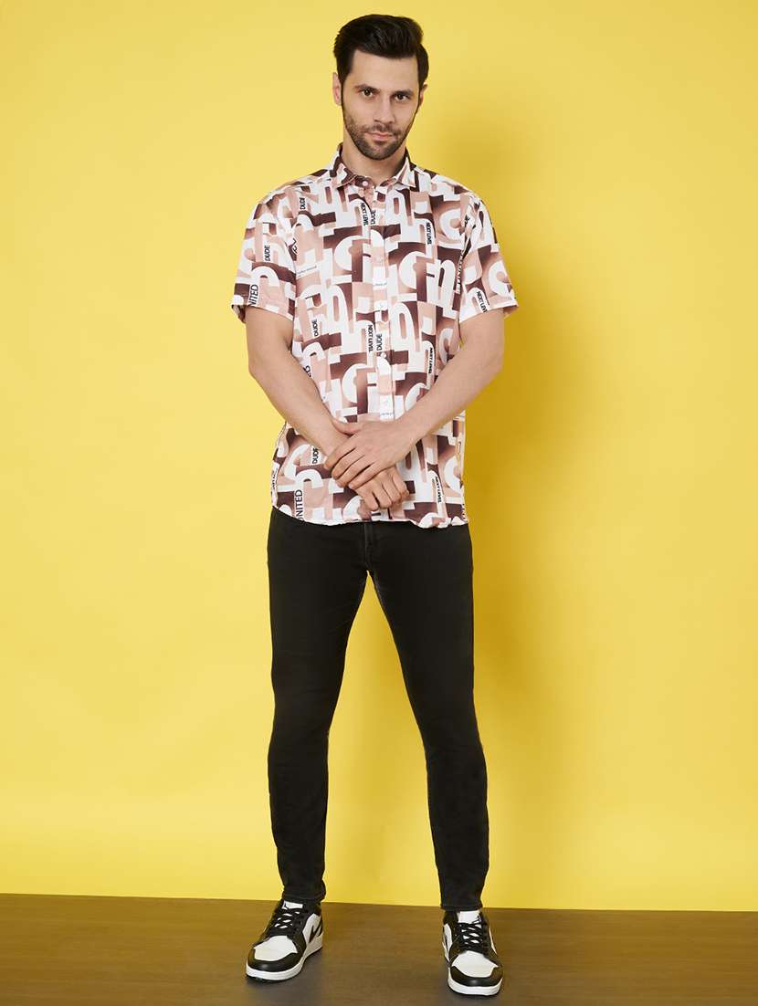 men short sleeves printed casual shirt - 21687057 -  Standard Image - 5