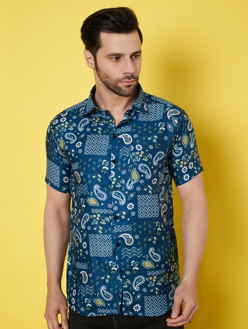 men short sleeves printed casual shirt - 21687060 -  Standard Image - 0
