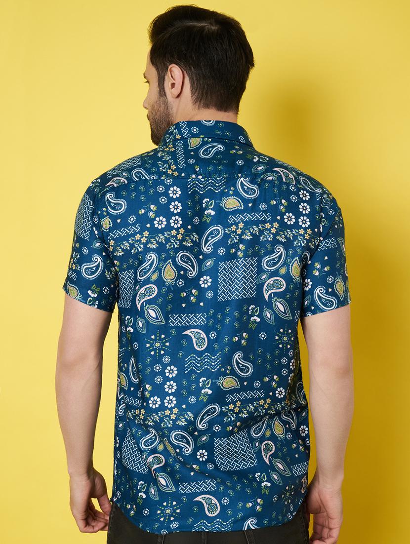 men short sleeves printed casual shirt - 21687060 - Standard Image - 3