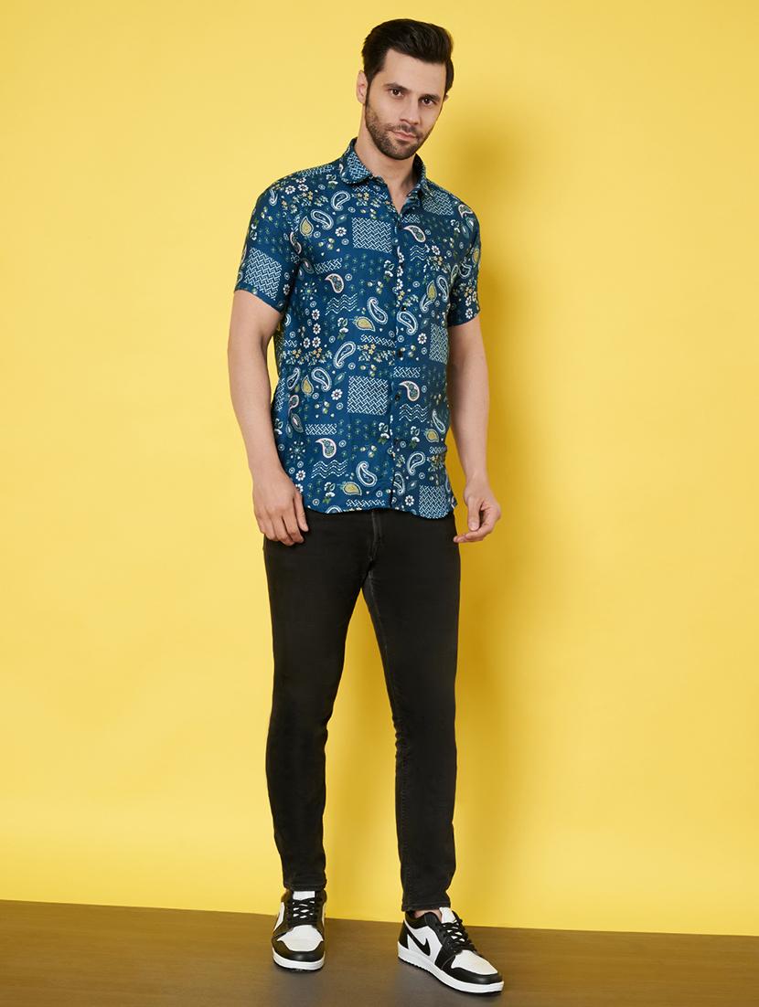 men short sleeves printed casual shirt - 21687060 - Standard Image - 5