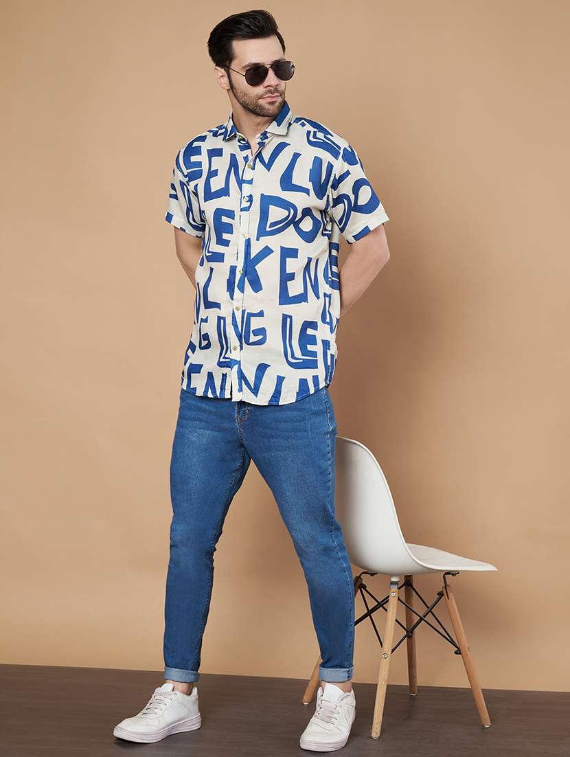 men short sleeves printed casual shirt - 21687072 -  Standard Image - 3