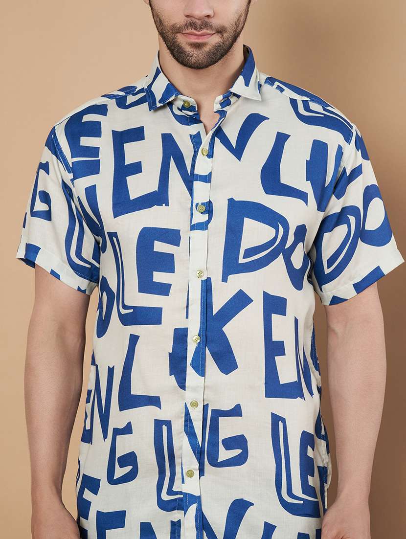 men short sleeves printed casual shirt - 21687072 -  Standard Image - 5