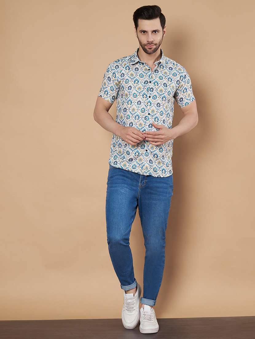 men short sleeves printed casual shirt - 21687073 -  Standard Image - 5