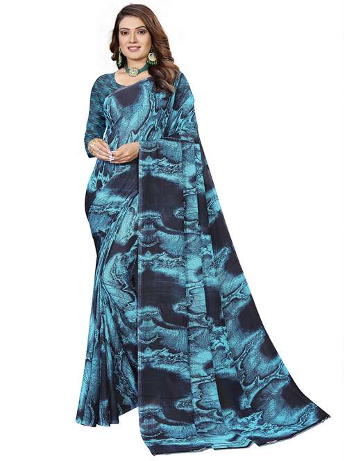 women printed casual wear saree with blouse - 21687107 -  Standard Image - 0