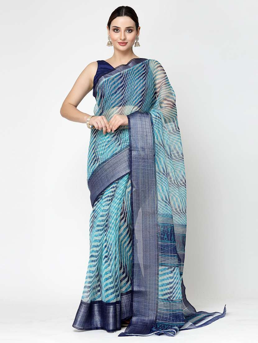 women printed casual wear saree with blouse - 21687123 - Zoom Image - 0