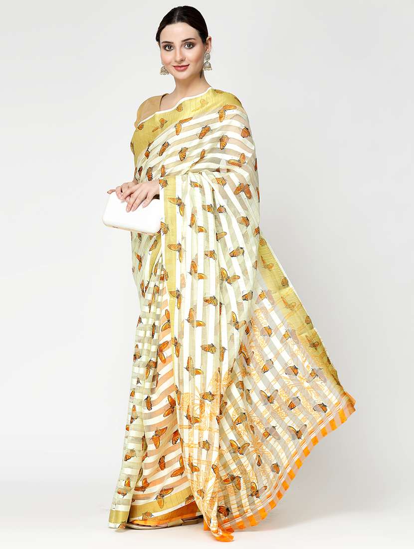 women printed casual wear saree with blouse - 21687215 -  Zoom Image - 0