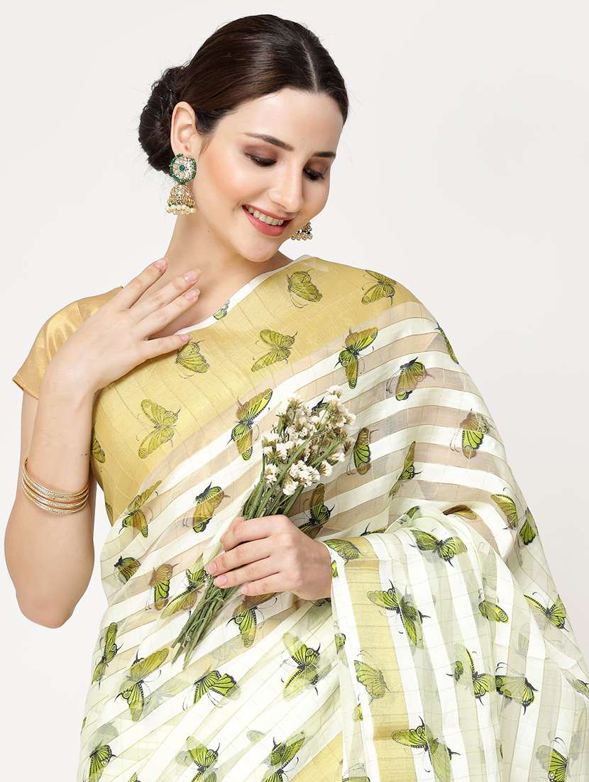 women printed casual wear saree with blouse - 21687216 - Standard Image - 3