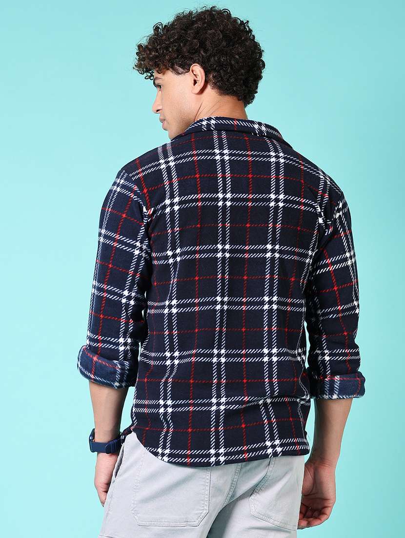 men long sleeves checkered shacket - 21687487 -  Standard Image - 3