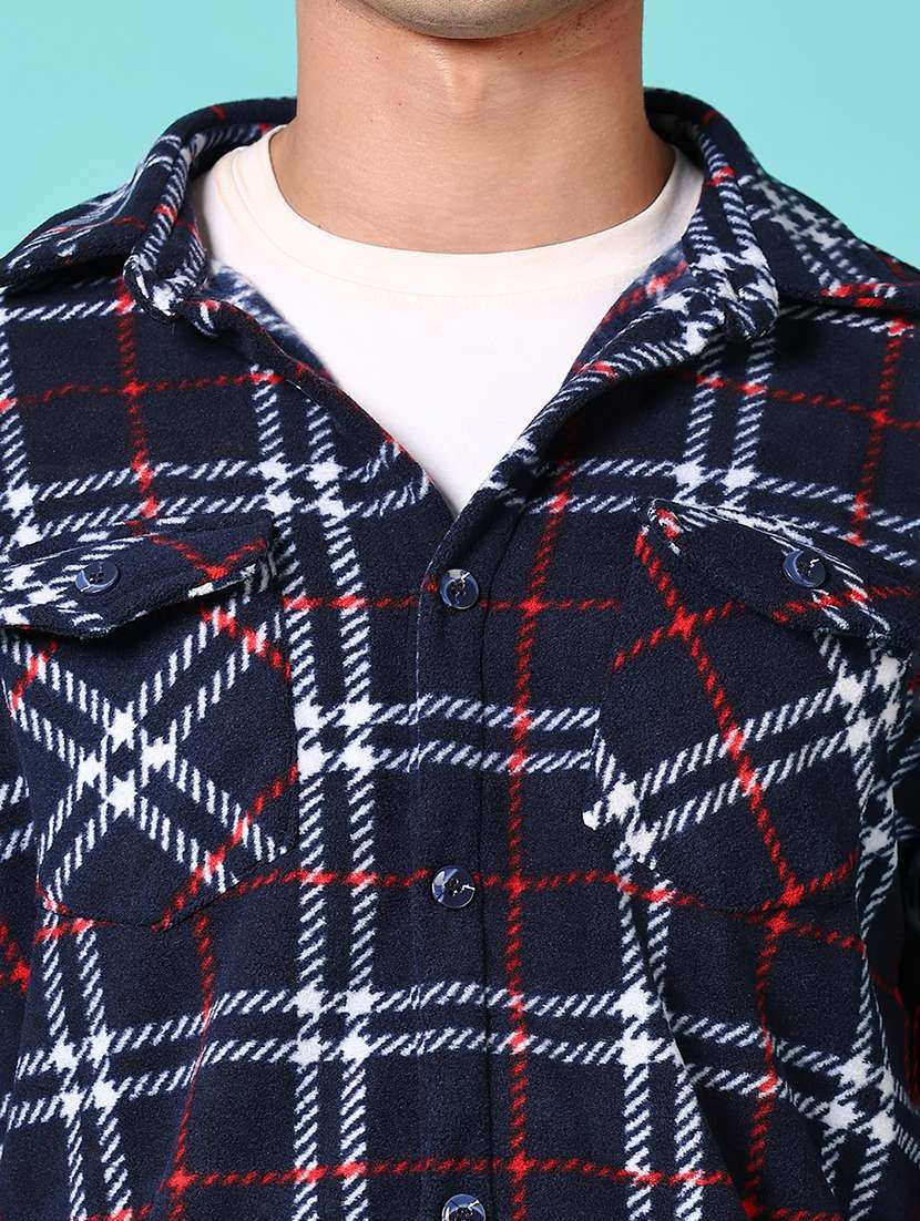 men long sleeves checkered shacket - 21687487 -  Standard Image - 5