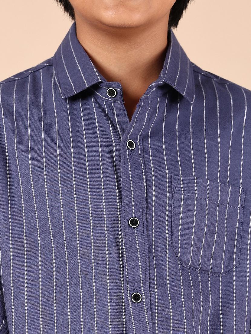 boys striped collared long sleeves shirt - 21687522 - Standard Image - 5