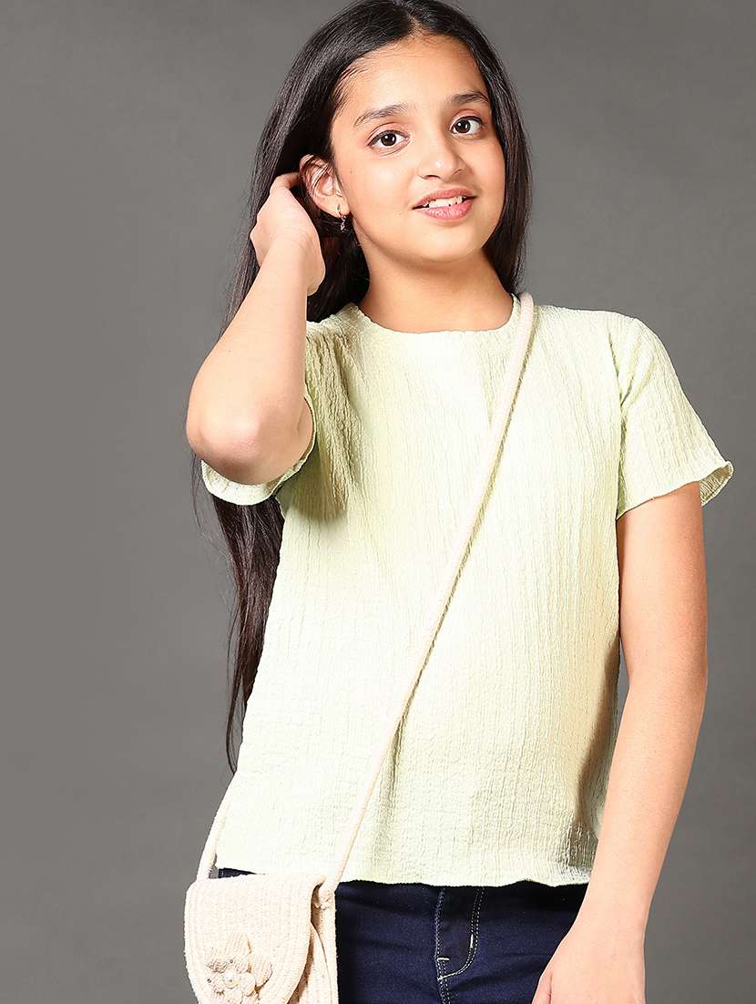 girls solid short sleeves tee - 21687526 - Standard Image - 3
