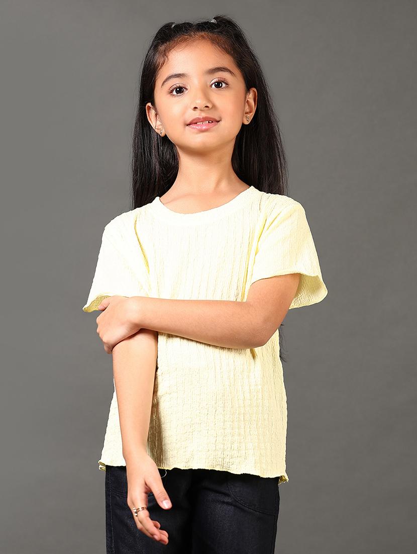 girls round neck self design top - 21687538 - Zoom Image - 0