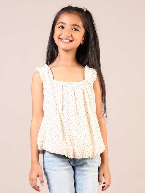off white printed cotton top - 21687539 -  Standard Image - 0