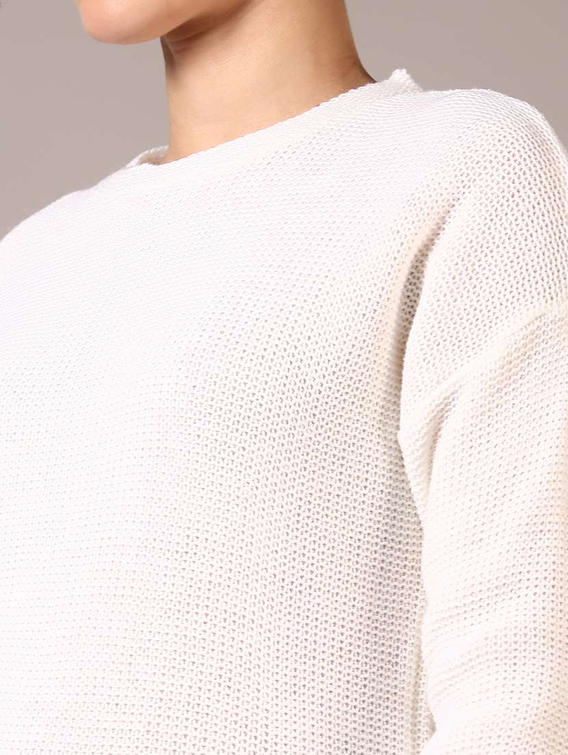 women solid long sleeves pullover - 21687544 -  Standard Image - 3