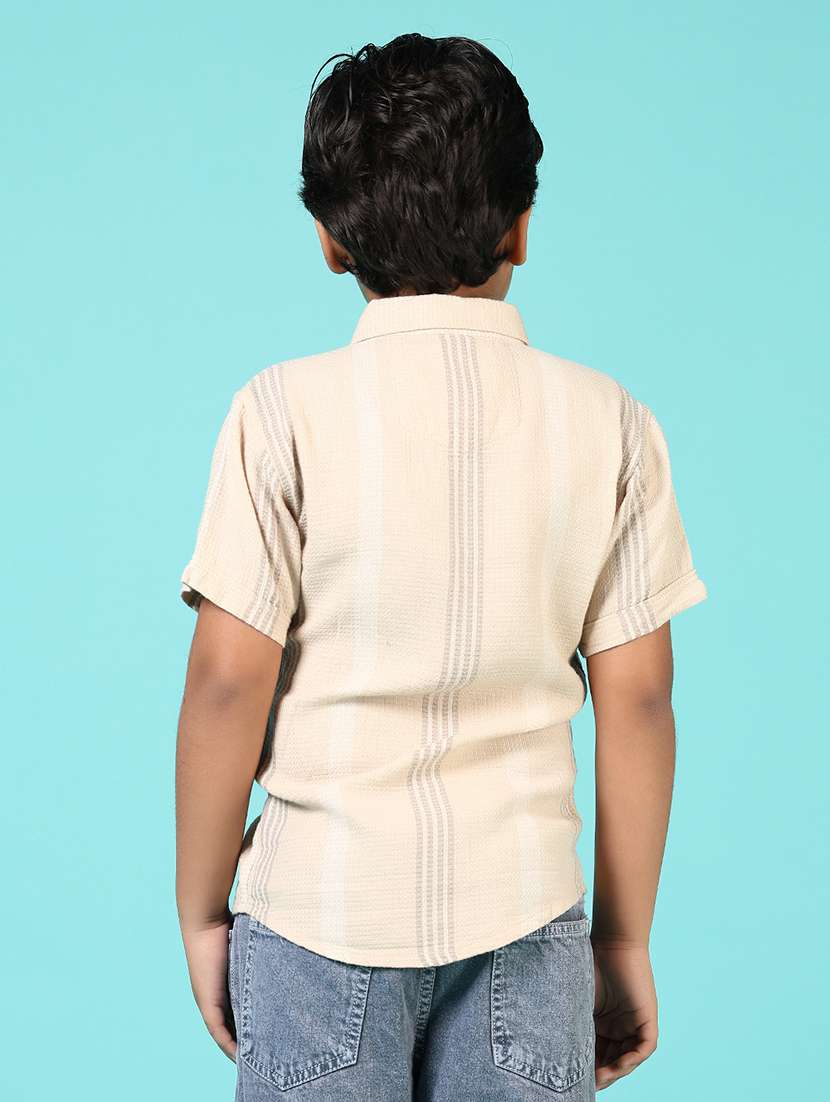 boys self designed collared shirt - 21687555 -  Standard Image - 3