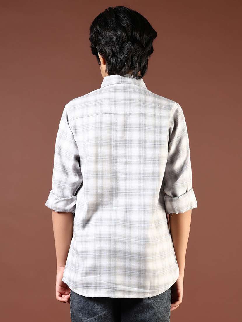 boys checkered long sleeve casual shirt - 21687556 -  Standard Image - 3