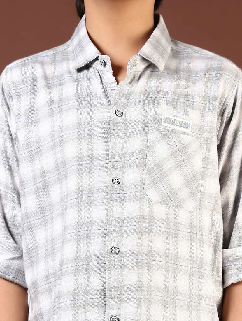 boys checkered long sleeve casual shirt - 21687556 -  Standard Image - 5