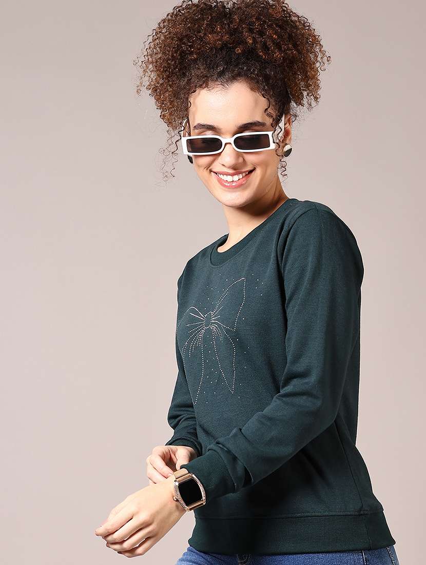 green front print sweatshirt - 21687637 - Zoom Image - 0