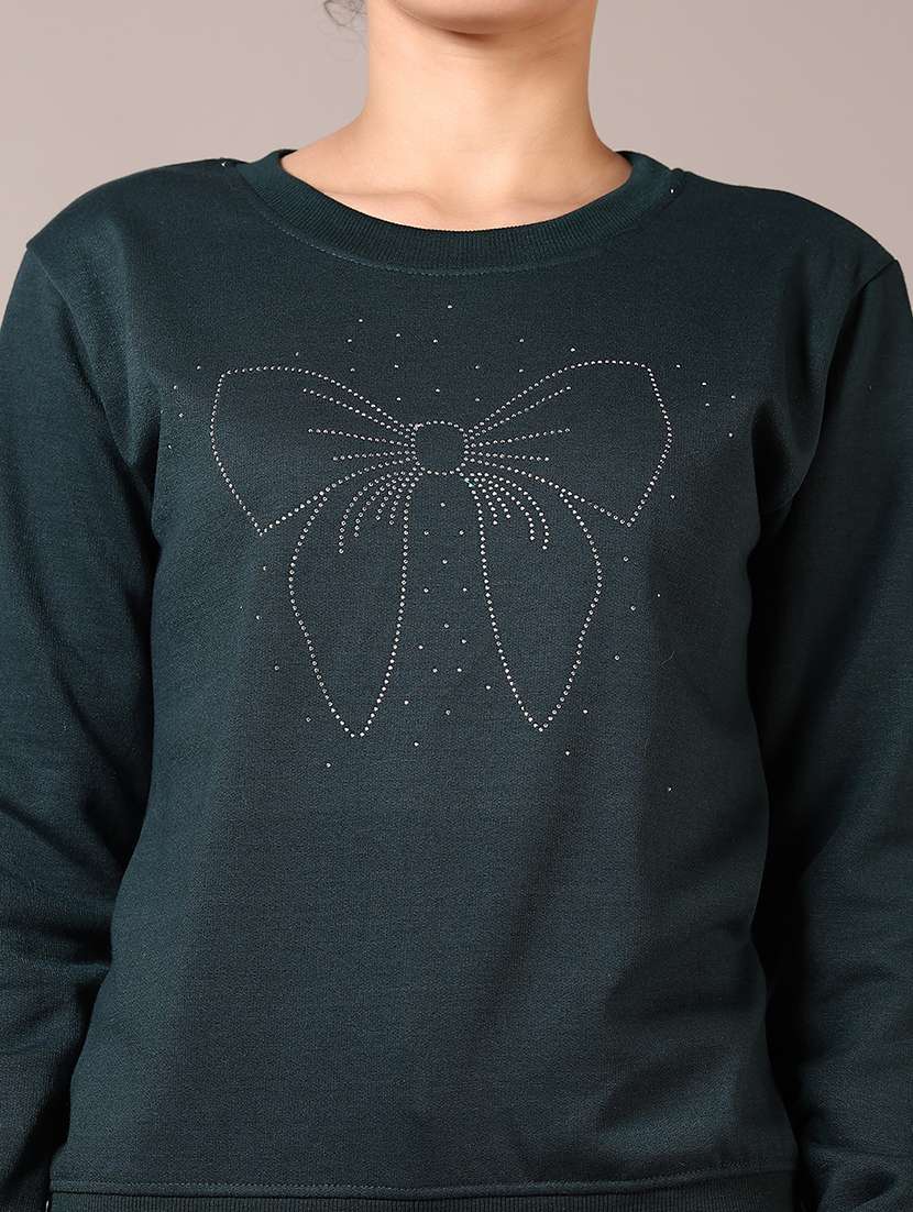 green front print sweatshirt - 21687637 - Standard Image - 3