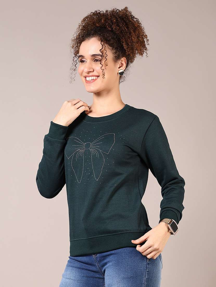 green front print sweatshirt - 21687637 - Standard Image - 5