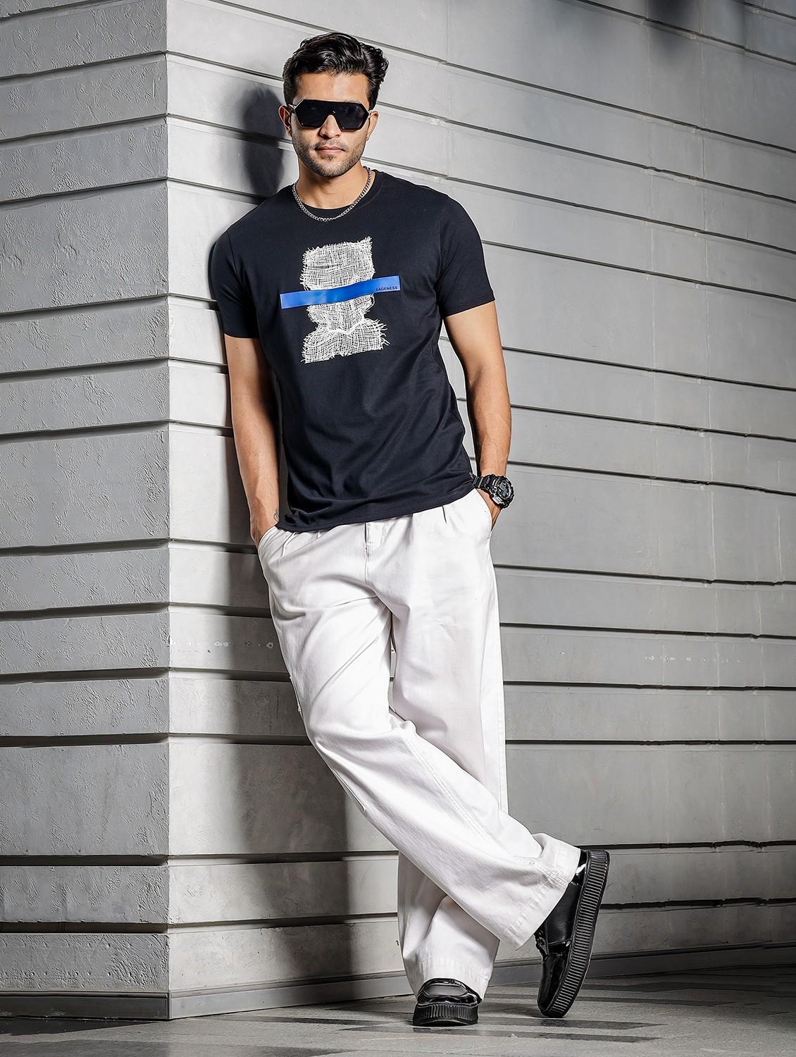 men round neck front print t-shirt - 21687698 - Standard Image - 5